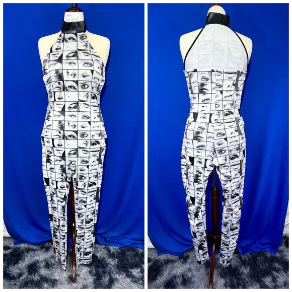 NWT🤩 |•FASHION NOVA•| All Eyes On Me Jumpsuit Size Large - Picture 3 of 13